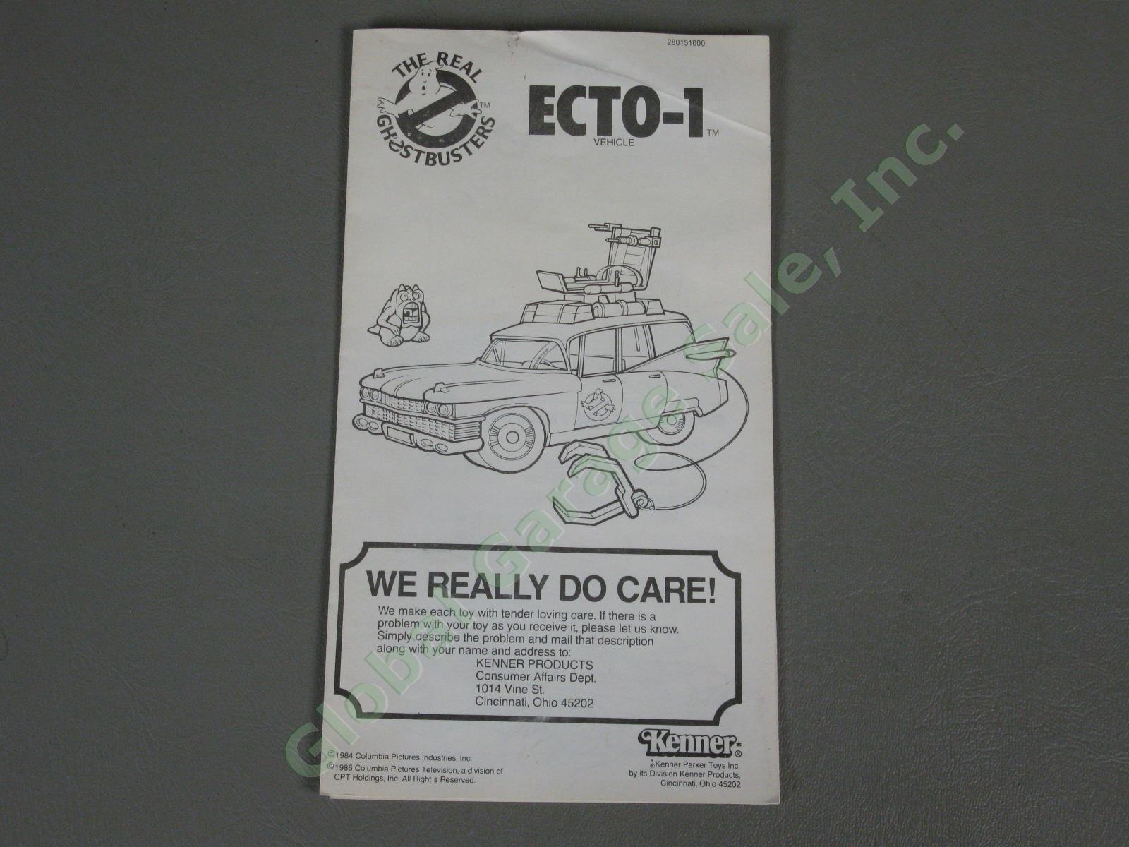 Vtg Kenner 1986 Ghostbusters Ecto 1 Vehicle Original Box Instructions H2Ghost NR 17