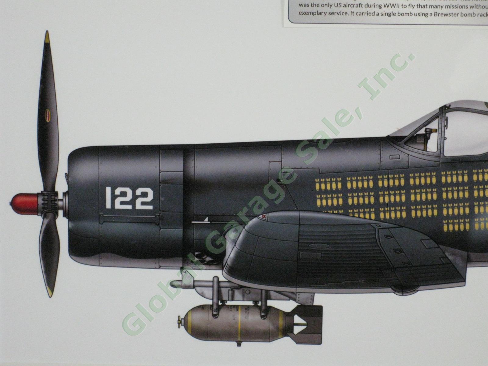 WWII Vought F4U-1A Corsair Airplane Print Marines Ole 122 VMF-111 Devil Dog USMC 2