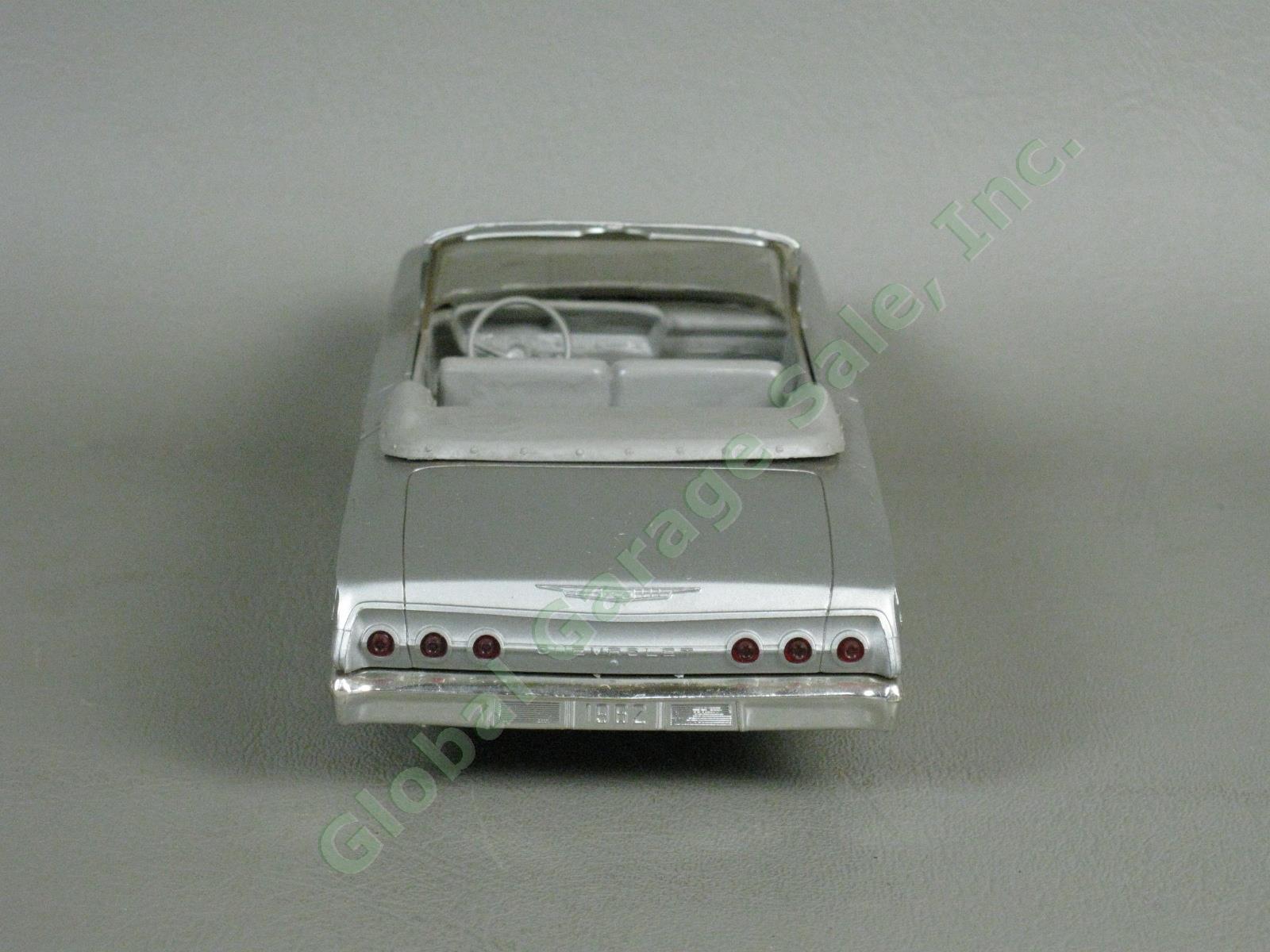 VTG 1962 Chevrolet Impala SS Satin Silver Convertible Plastic Dealer Promo Car 4