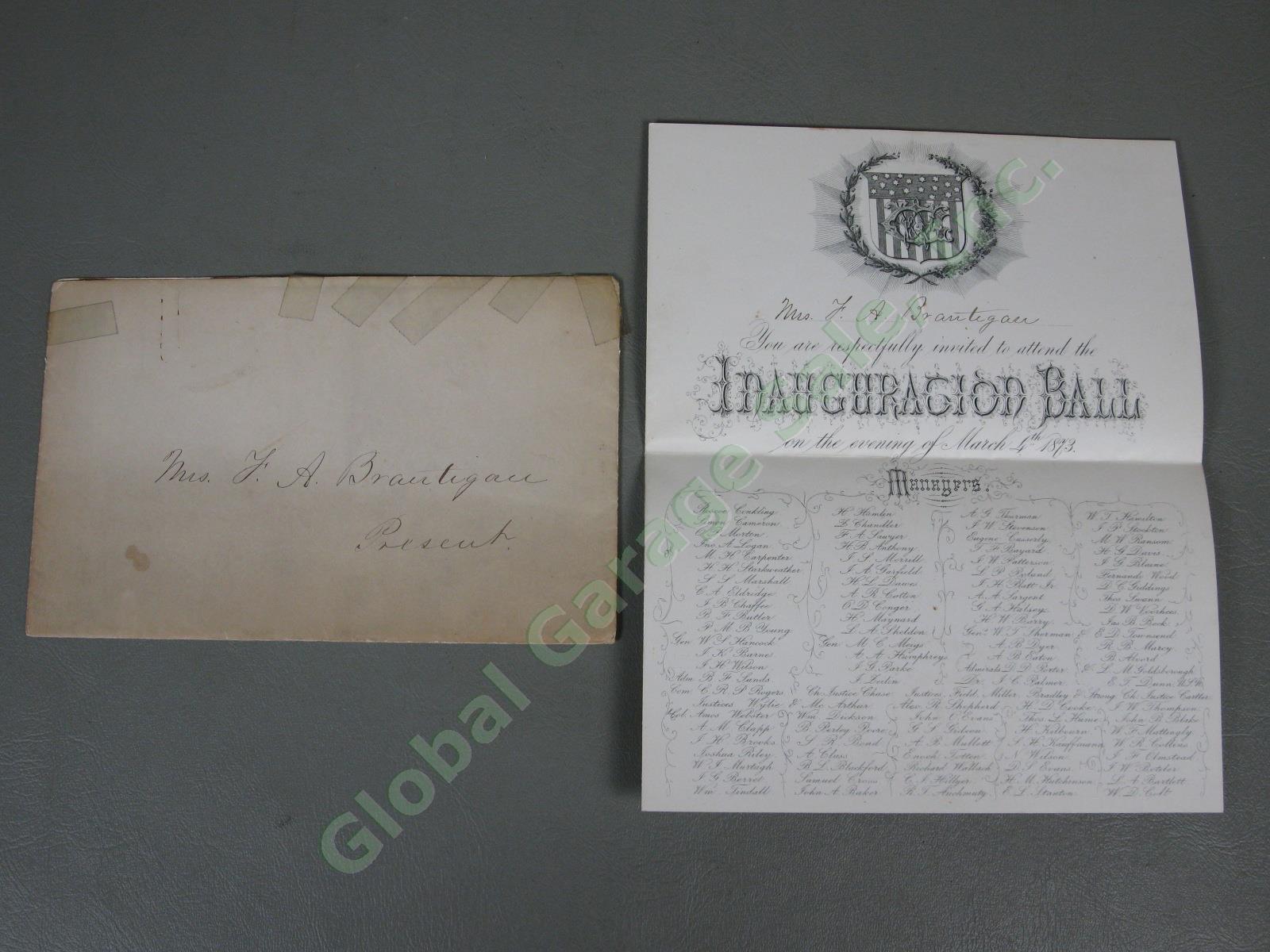 RARE 1873 Ulysses S Grant Presidential Inaugural Ball Invitation With Envelope