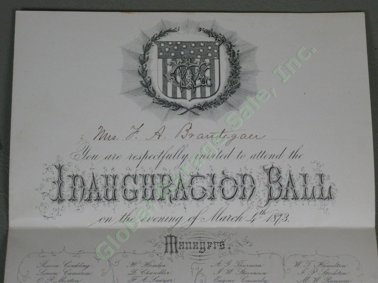 RARE 1873 Ulysses S Grant Presidential Inaugural Ball Invitation With Envelope 1