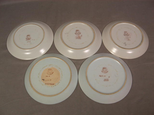 5 Vintage Buchan Thistle Stoneware Salad Plates Set 8" 2