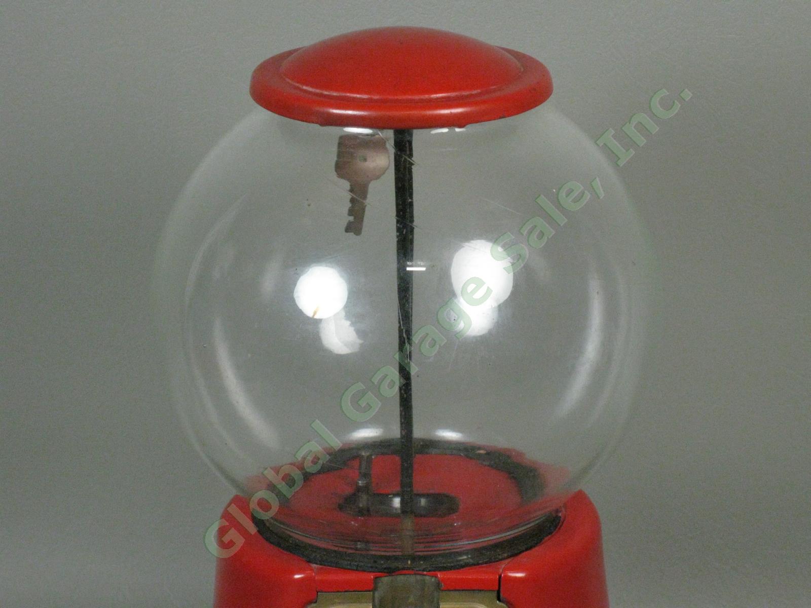 Vtg Antique Advance Gumball Machine Chicago IL Patent 1923 w/Globe + Key Works! 1