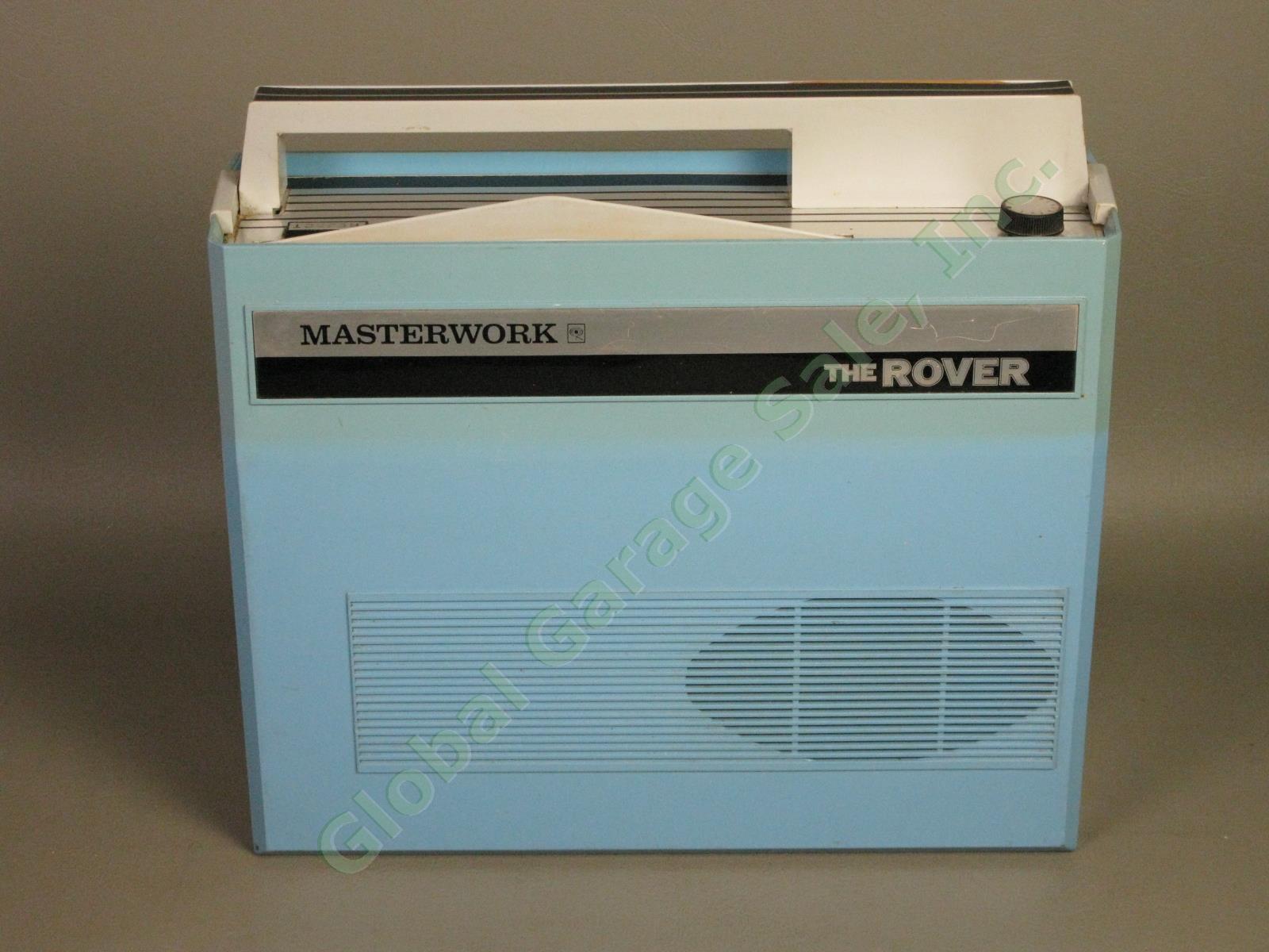 Rare Vtg 1960s Masterwork Rover Blue Portable 45 Record Player A-745 Italy WORKS