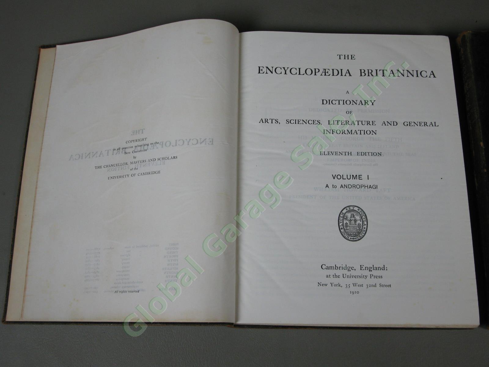 Antique Encyclopedia Britannica Leather 11th Edition 1910-11 Complete Set 29 Vol 4