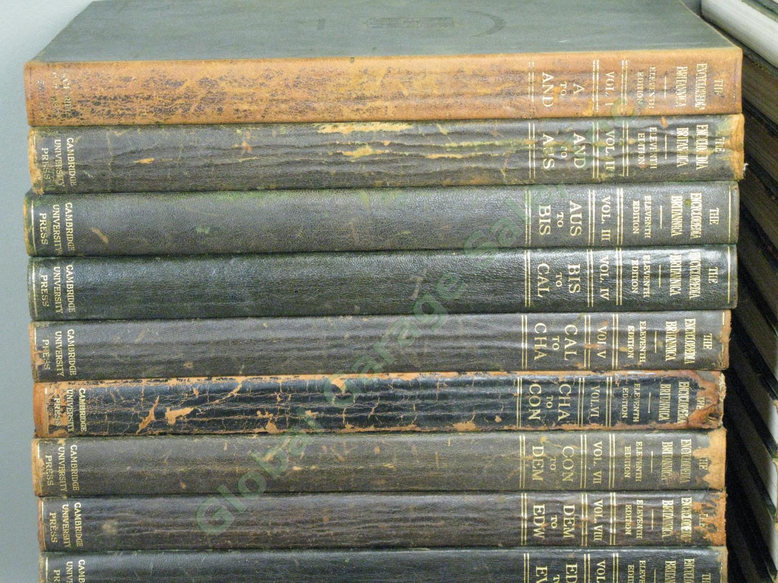 Antique Encyclopedia Britannica Leather 11th Edition 1910-11 Complete Set 29 Vol 8