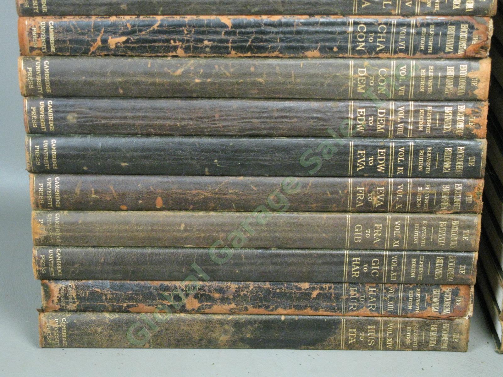 Antique Encyclopedia Britannica Leather 11th Edition 1910-11 Complete Set 29 Vol 9