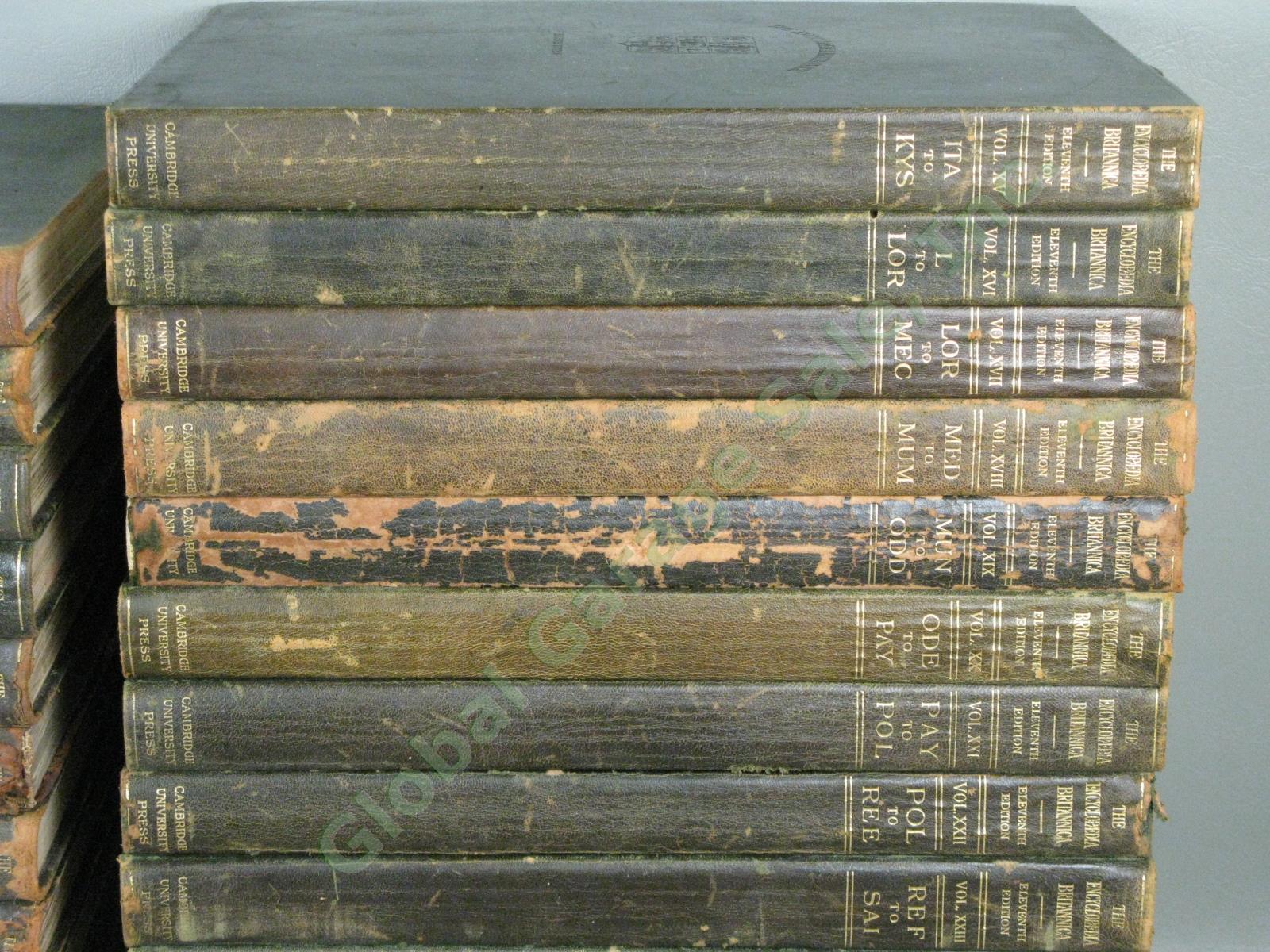 Antique Encyclopedia Britannica Leather 11th Edition 1910-11 Complete Set 29 Vol 10