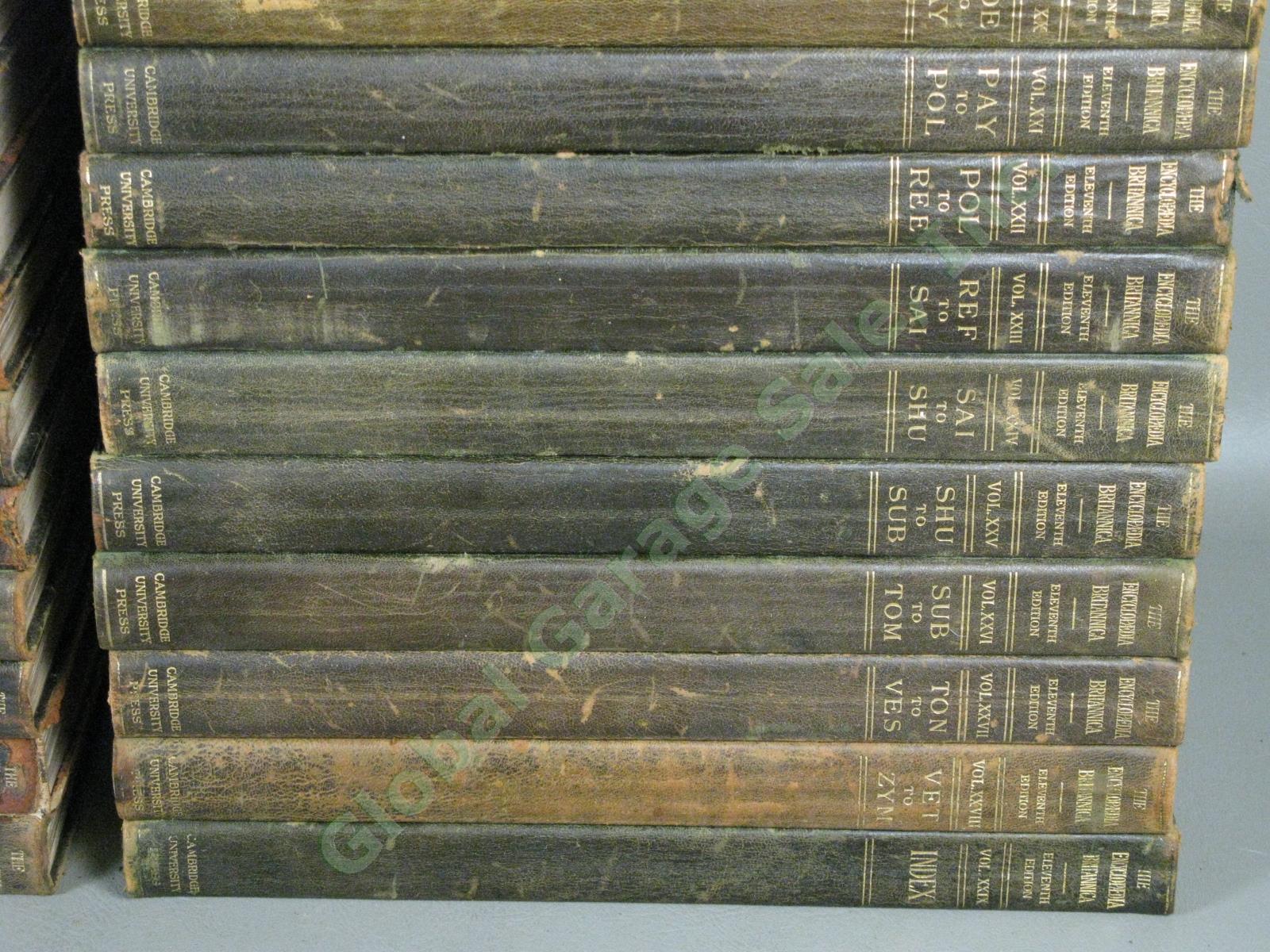 Antique Encyclopedia Britannica Leather 11th Edition 1910-11 Complete Set 29 Vol 11