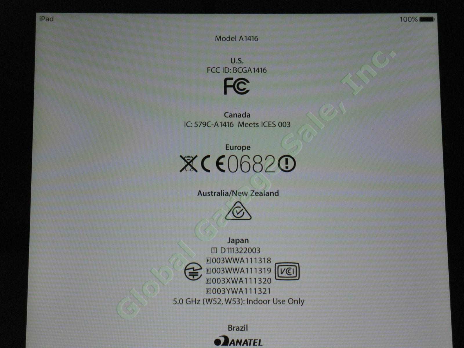 Apple iPad 3 3rd Generation A1416 16GB Wi-Fi MC705LL/A Black Works Great NR! 1