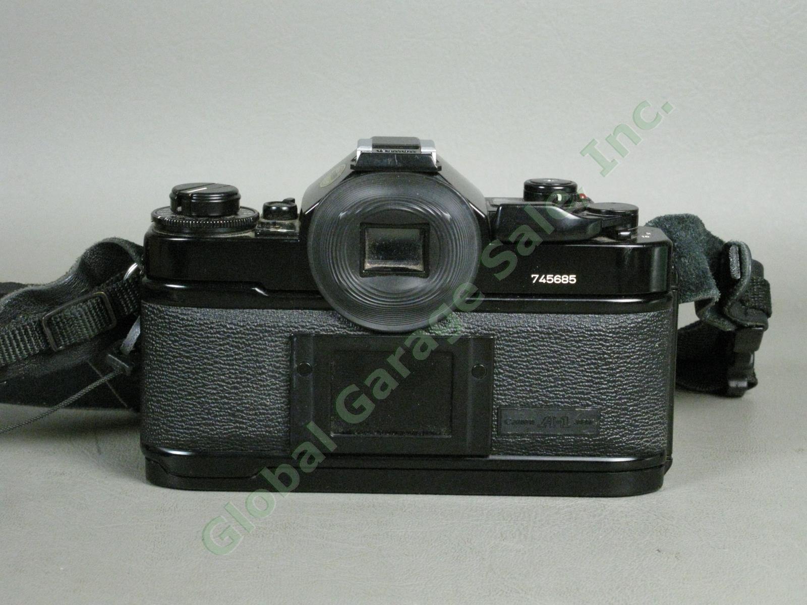Canon A1 35mm Camera Bundle FD 50mm 1:1.8 FD 28mm 1:2.8 Vivitar 75-205mm Zoom ++ 3