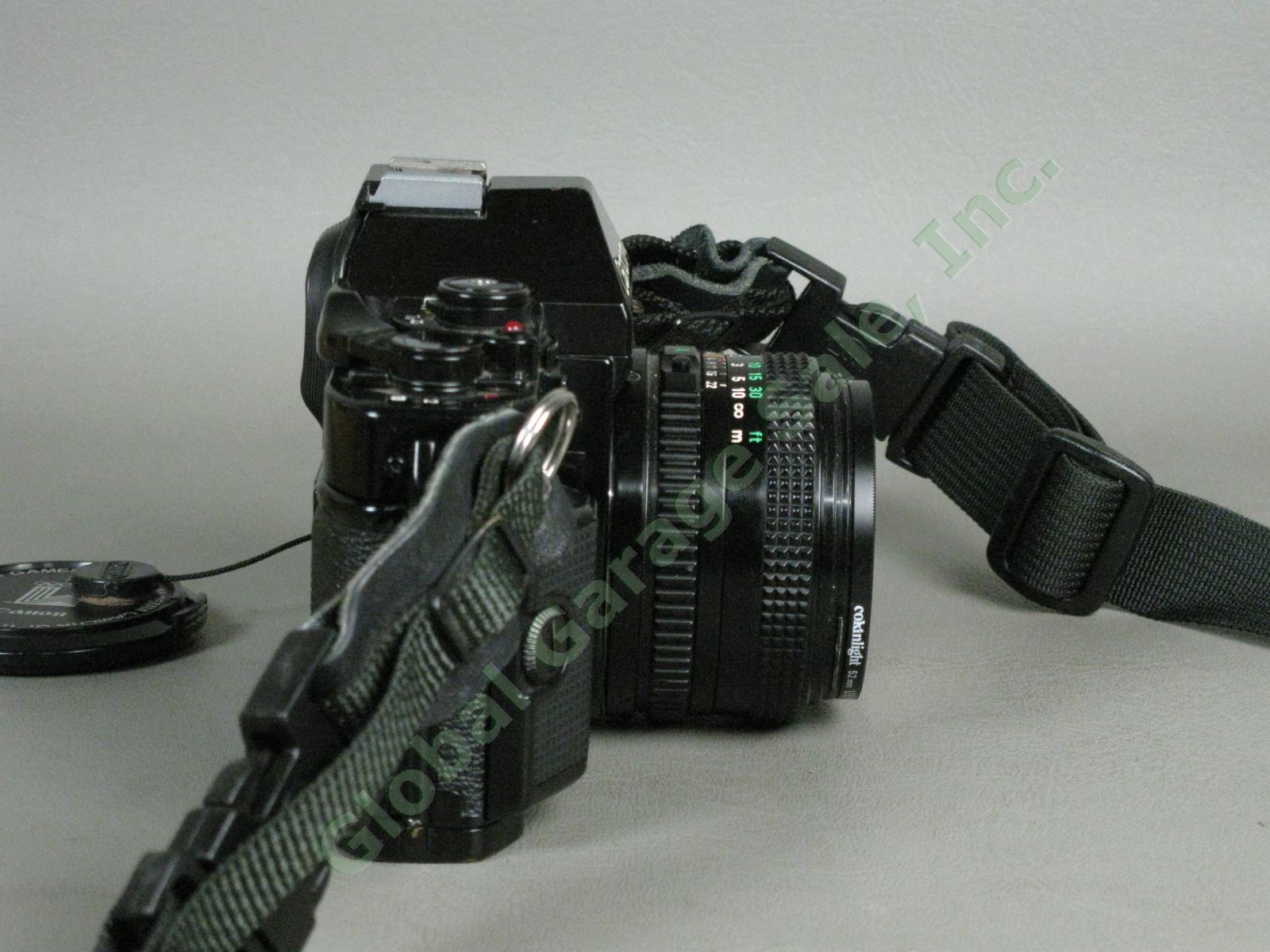 Canon A1 35mm Camera Bundle FD 50mm 1:1.8 FD 28mm 1:2.8 Vivitar 75-205mm Zoom ++ 4