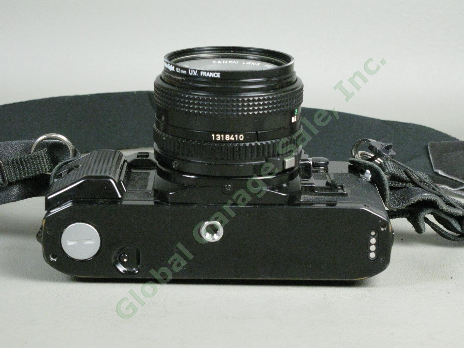 Canon A1 35mm Camera Bundle FD 50mm 1:1.8 FD 28mm 1:2.8 Vivitar 75-205mm Zoom ++ 6