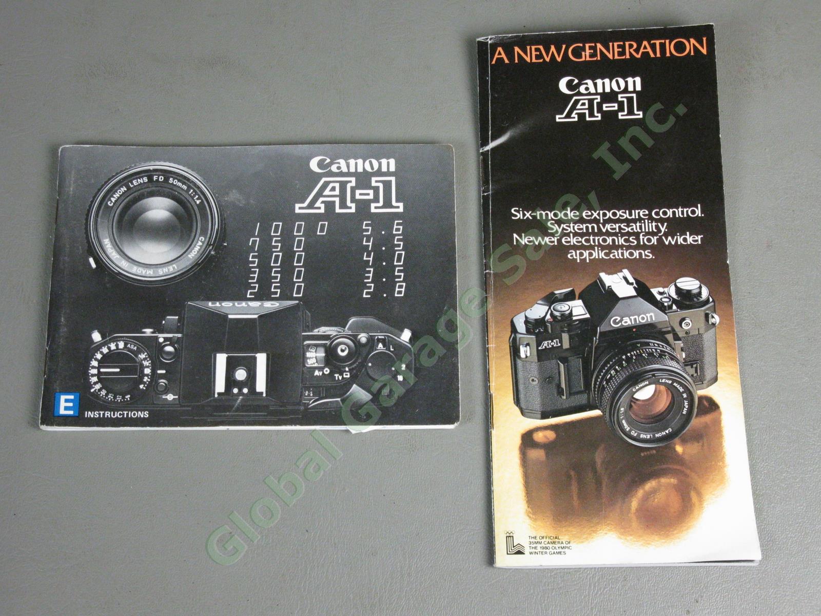 Canon A1 35mm Camera Bundle FD 50mm 1:1.8 FD 28mm 1:2.8 Vivitar 75-205mm Zoom ++ 10