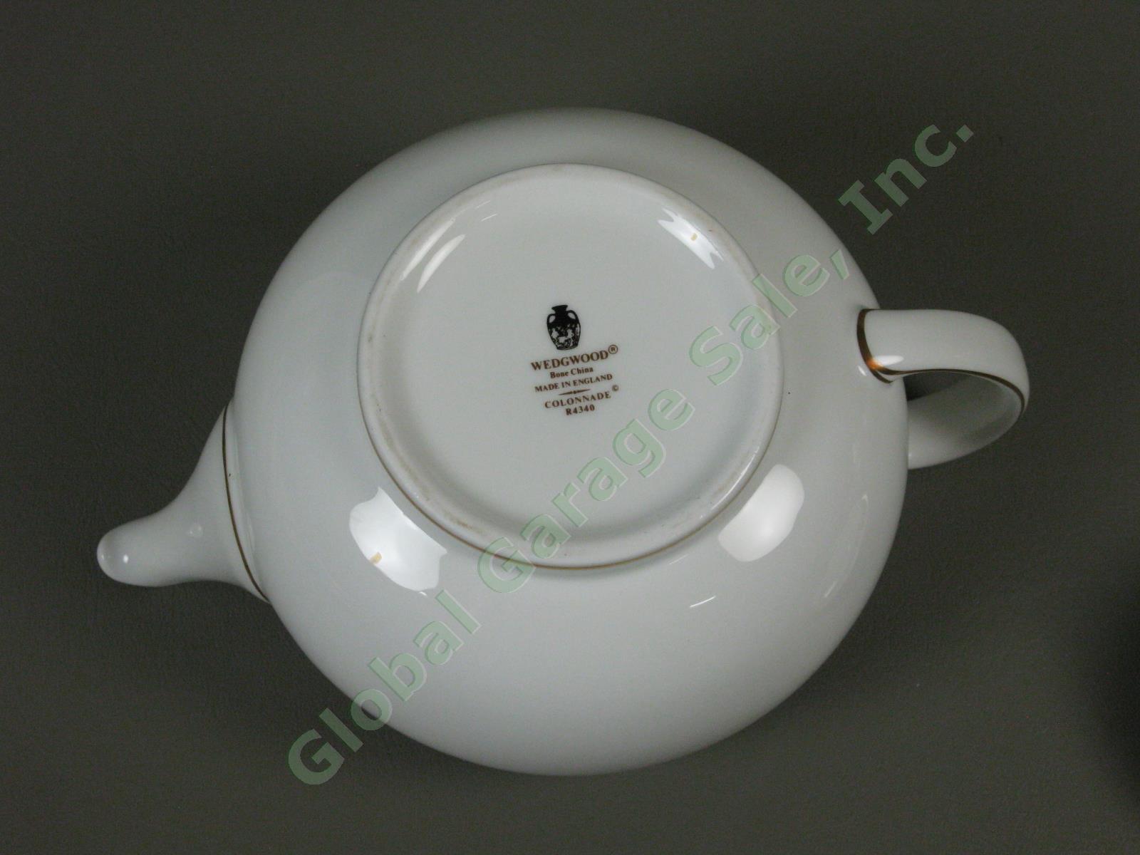 RARE 4 Cup Teapot & Lid Wedgwood Colonnade Black England Bone China Tea Pot NR 6