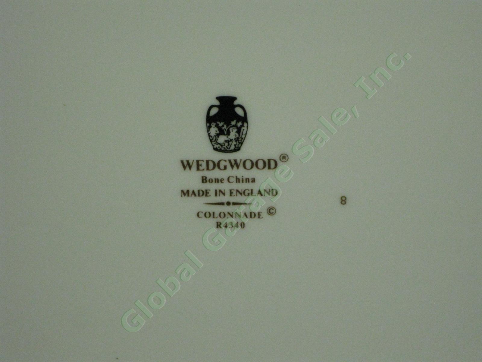 4 RARE 10.5" Inch Wedgwood Colonnade Black Dinner Plates England Bone China NR 4