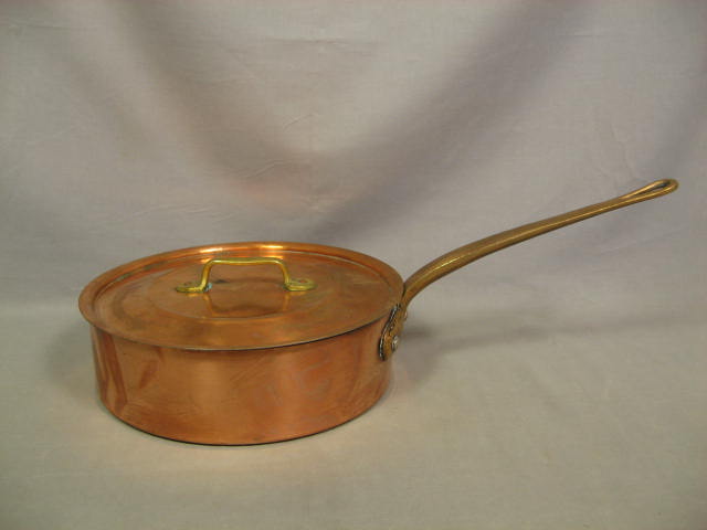 6 Vintage Copper Cookware Pot Pan Collection Set Lot NR 7