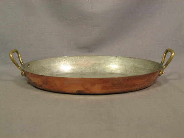 6 Vintage Copper Cookware Pot Pan Collection Set Lot NR 9