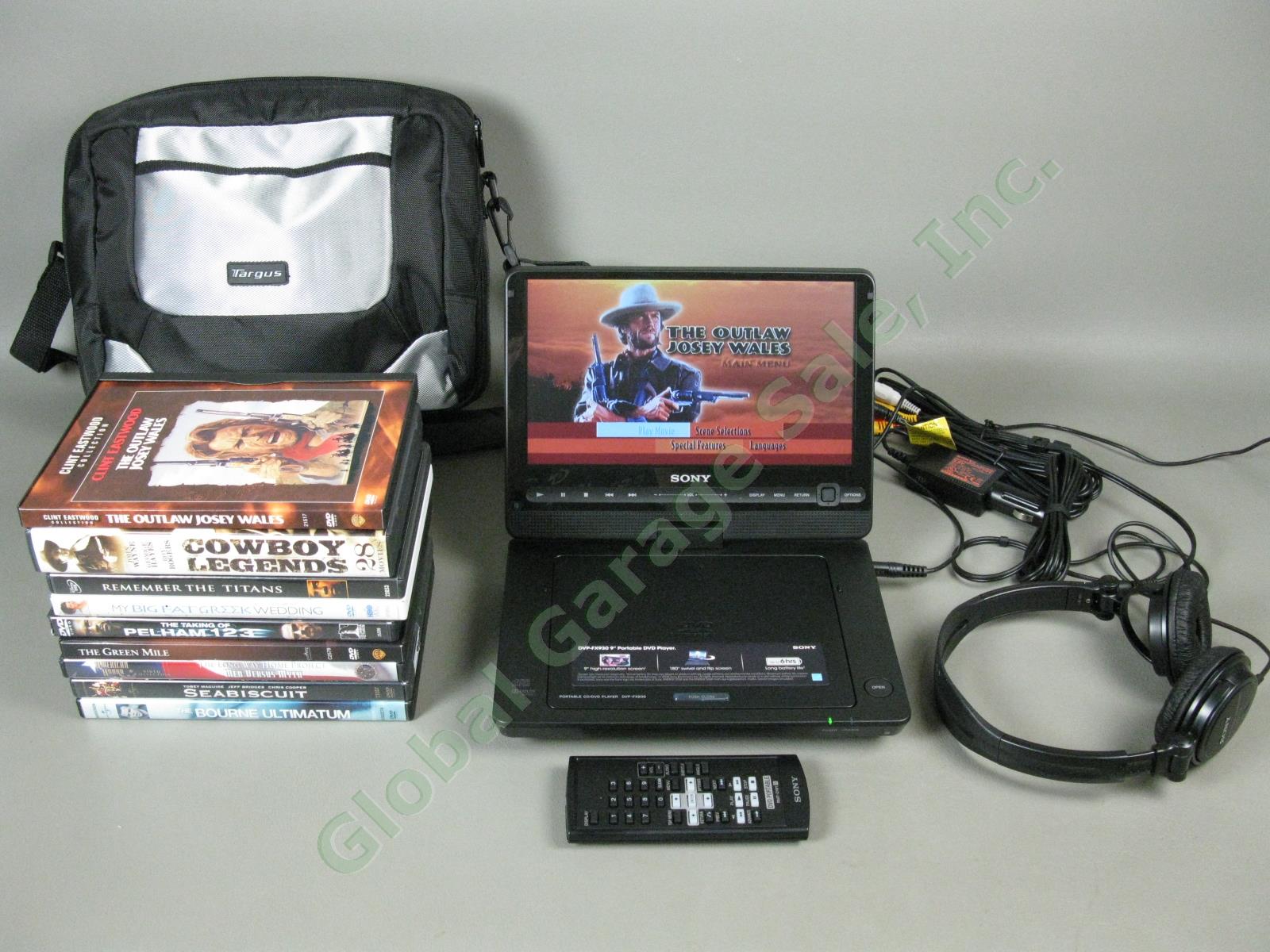 Sony DVP-FX930 Portable 9" DVD Player Remote MDR-V150 Headphones Case + Movies!