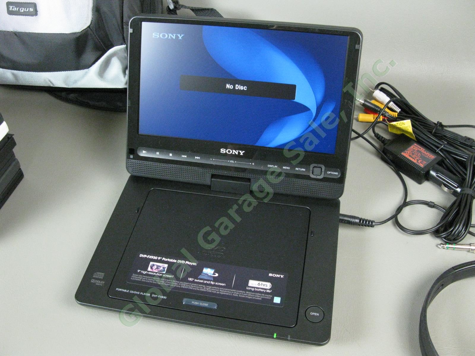Sony DVP-FX930 Portable 9" DVD Player Remote MDR-V150 Headphones Case + Movies! 1
