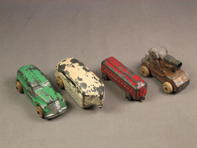 19 Vintage Tootsietoy Metal Wood Toy Car Truck Army Lot 14