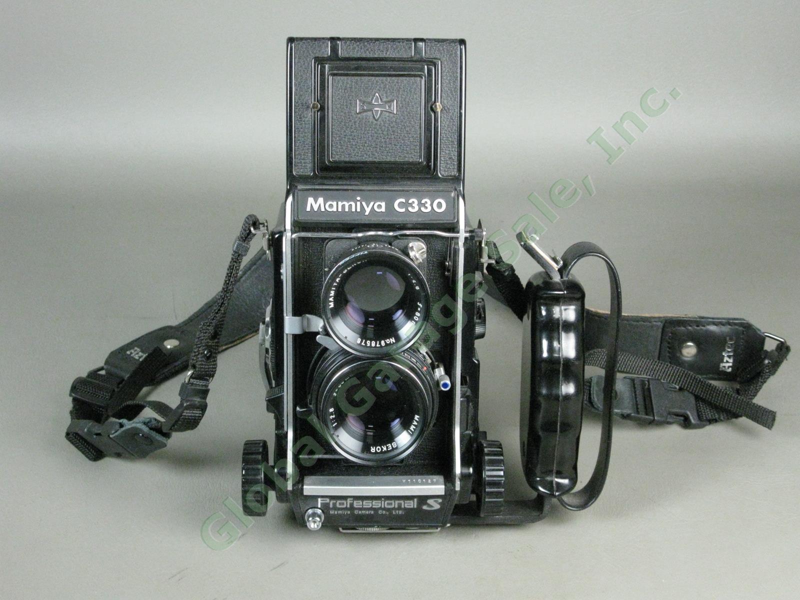 Mamiya C330 Professional S TLR Camera Sekor 80mm f/2.8 Blue Dot Lens + Grip NR!!