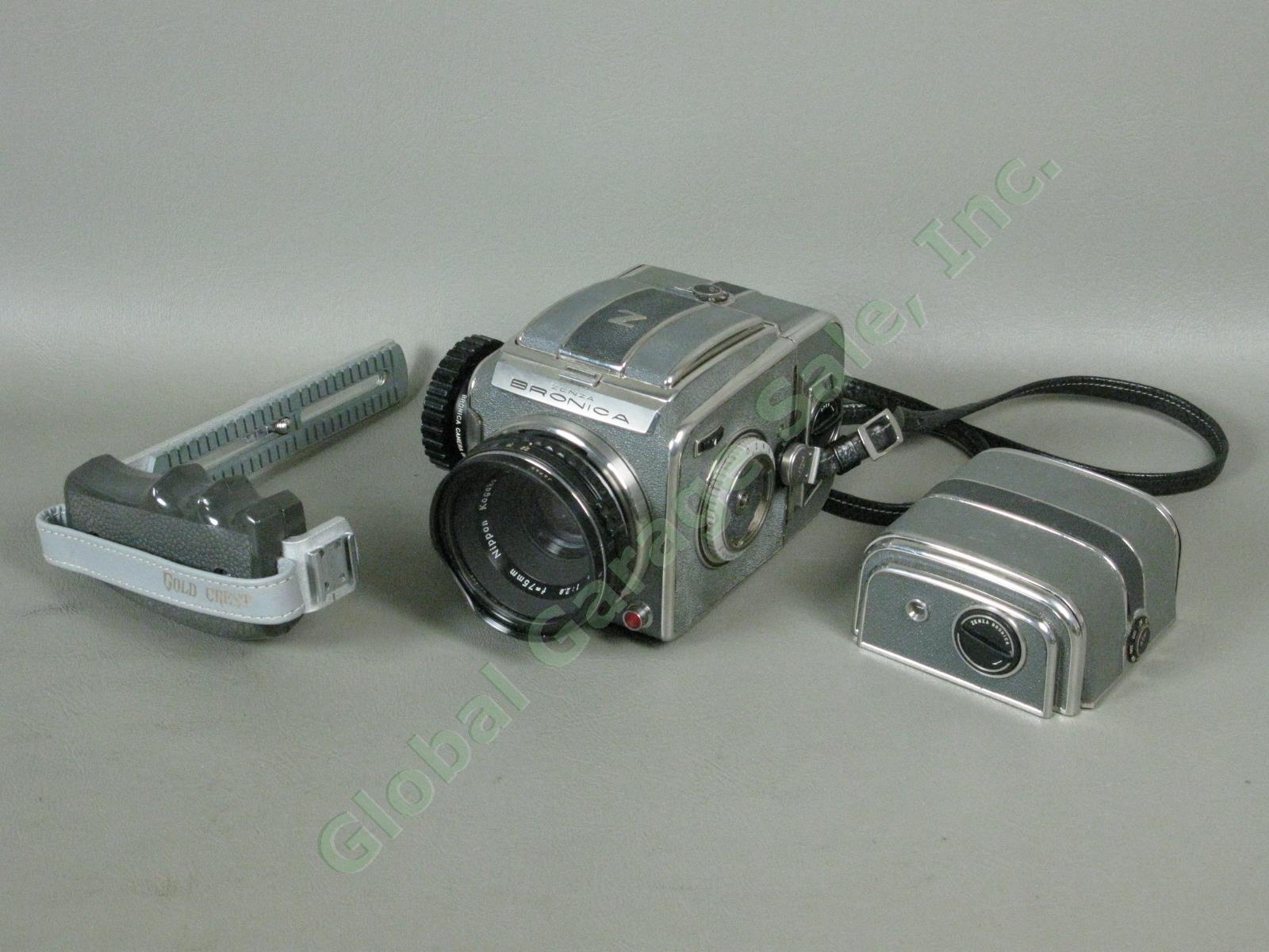Vtg Zenza Bronica D Deluxe 6x6 Camera Nikkor-P 75mm f/2.8 Lens + Extra Film Back