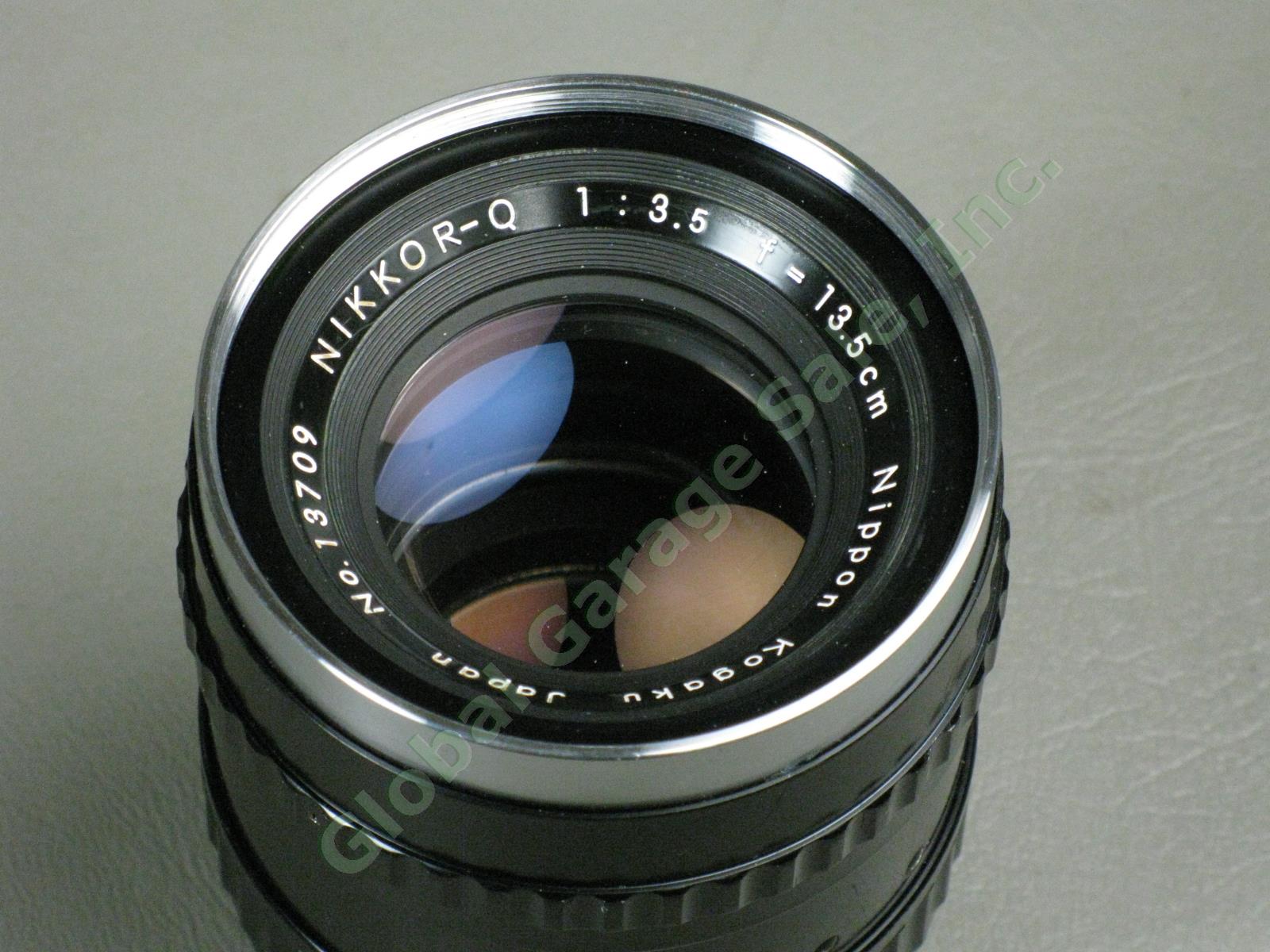 Vintage Nippon Nikkor-Q 13.5cm 135mm f/3.5 Camera Lens For Bronica Z/D + Hood NR 2