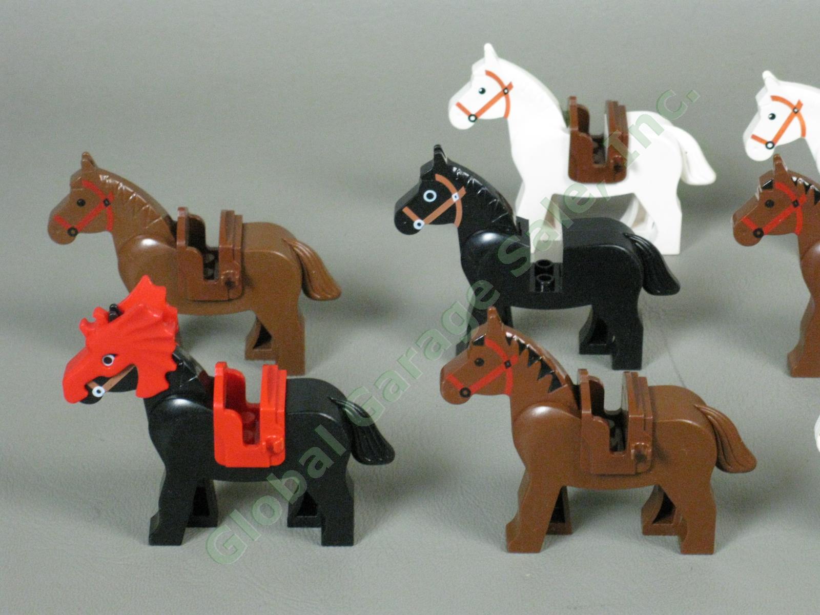 Huge Lot 29 Lego Horse Figure Minifigure Set Black White Brown Barding Saddle NR 4