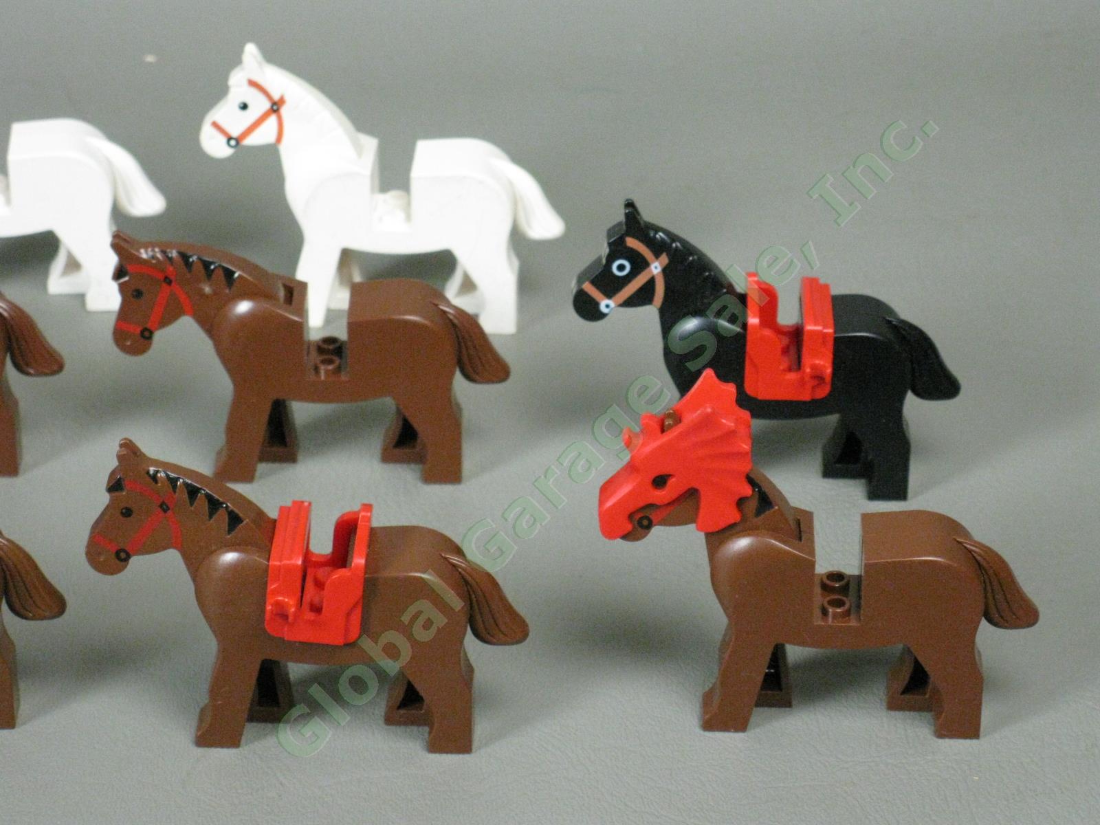 Huge Lot 29 Lego Horse Figure Minifigure Set Black White Brown Barding Saddle NR 6