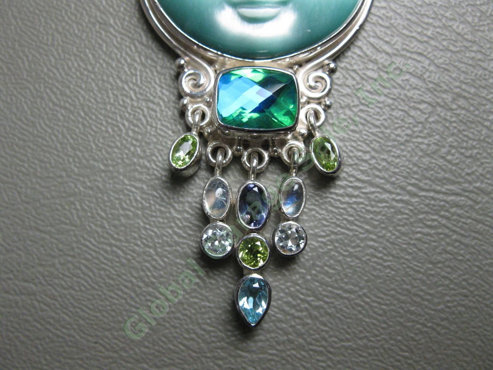 NEW Sajen Goddess Pendant Necklace Large Multi Gemstones Sterling Silver NO RES! 2