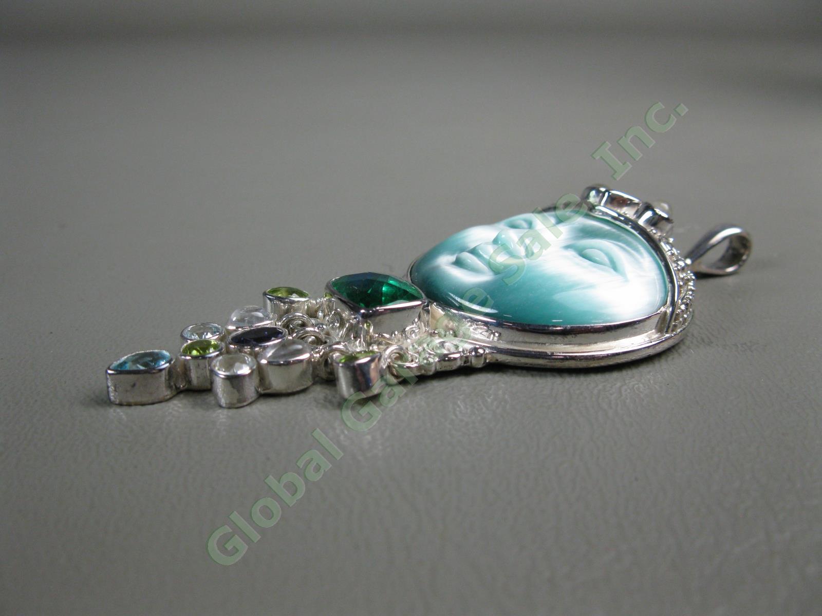 NEW Sajen Goddess Pendant Necklace Large Multi Gemstones Sterling Silver NO RES! 3