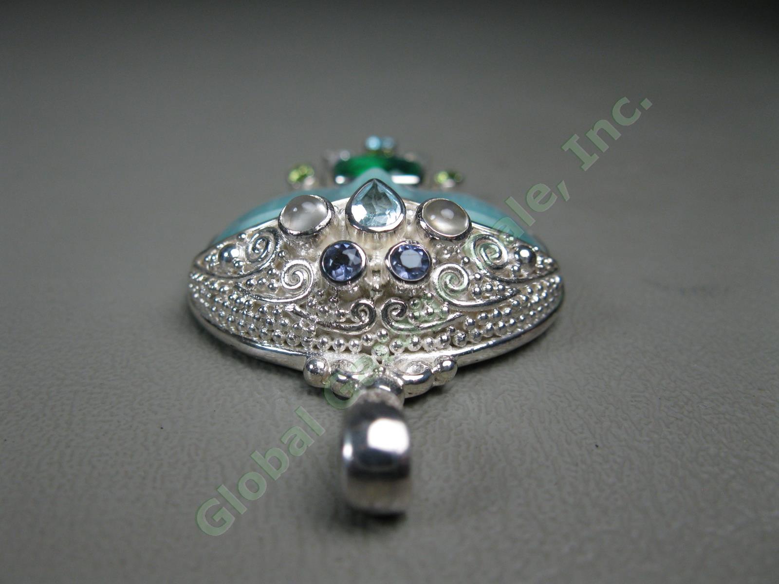NEW Sajen Goddess Pendant Necklace Large Multi Gemstones Sterling Silver NO RES! 4