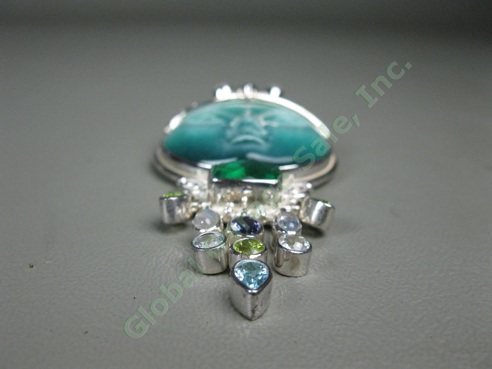 NEW Sajen Goddess Pendant Necklace Large Multi Gemstones Sterling Silver NO RES! 5