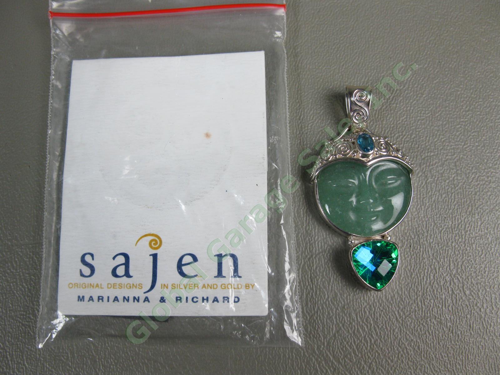 NEW Sajen Goddess Pendant Necklace Small Multi Gemstone Sterling Silver NO RES!