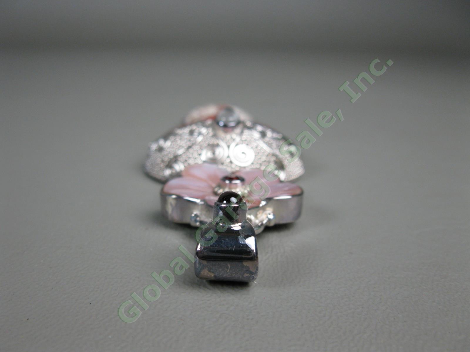 NEW Sajen Goddess Pendant Necklace Large Gemstone Agate MOP Sterling Silver NR! 8