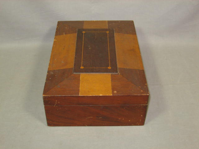 Antique Shaker Wood Wooden Sewing Box Tray +Pin Cushion 3