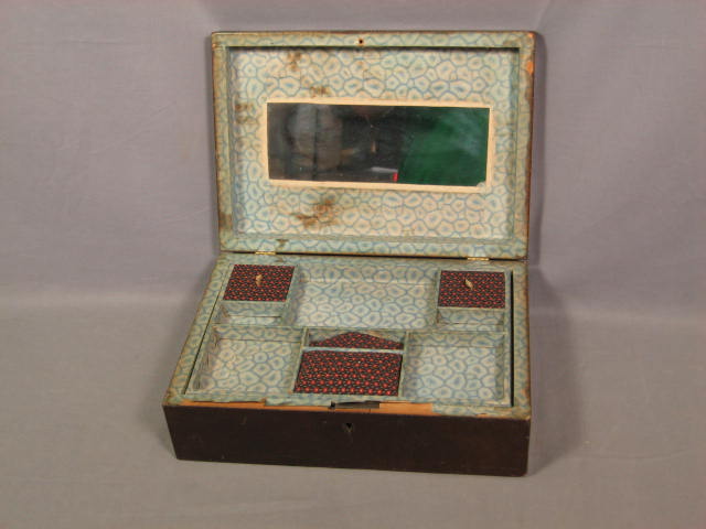 Antique Shaker Wood Wooden Sewing Box Tray +Pin Cushion 4