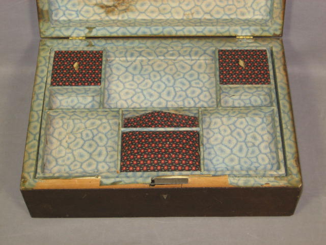 Antique Shaker Wood Wooden Sewing Box Tray +Pin Cushion 6