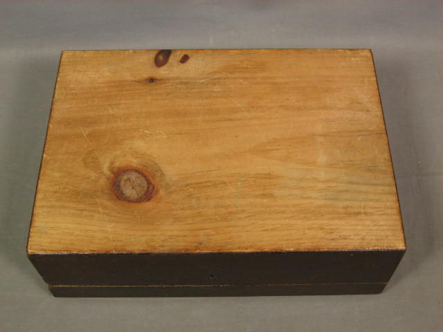 Antique Shaker Wood Wooden Sewing Box Tray +Pin Cushion 10
