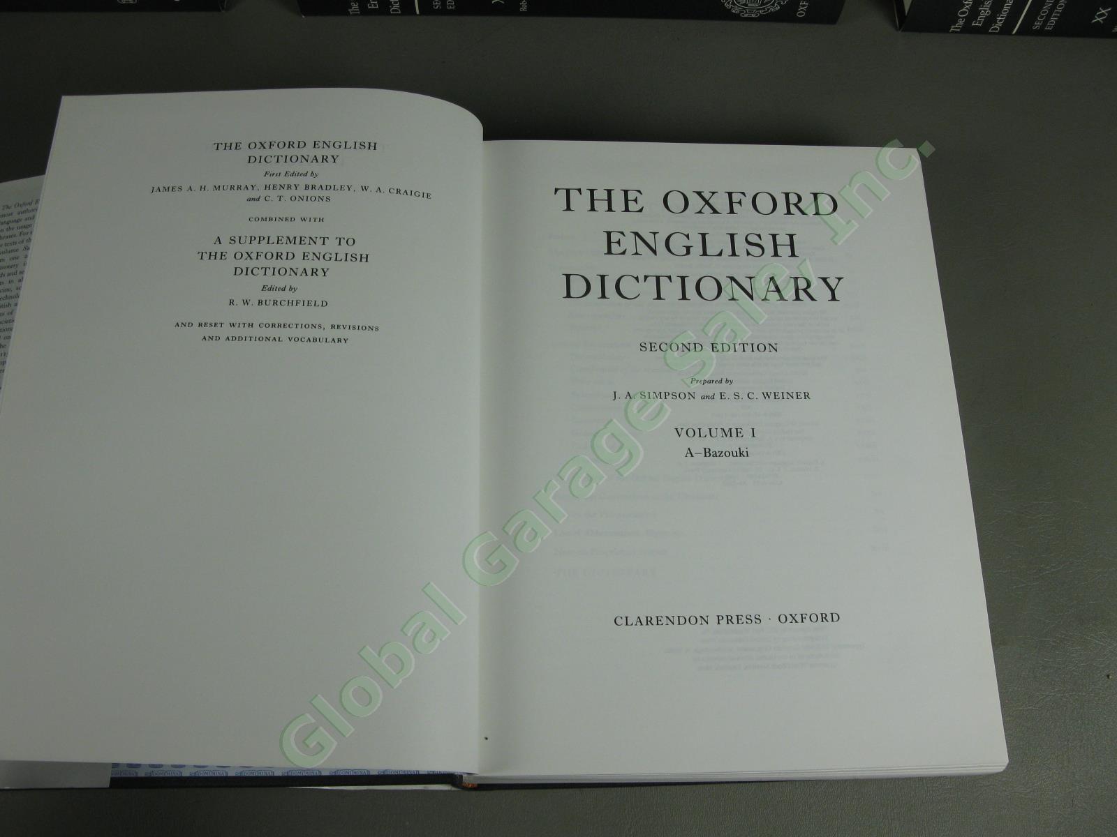 Oxford English Dictionary Complete Set Volumes 1-20 2nd Edition Clarendon Press 2