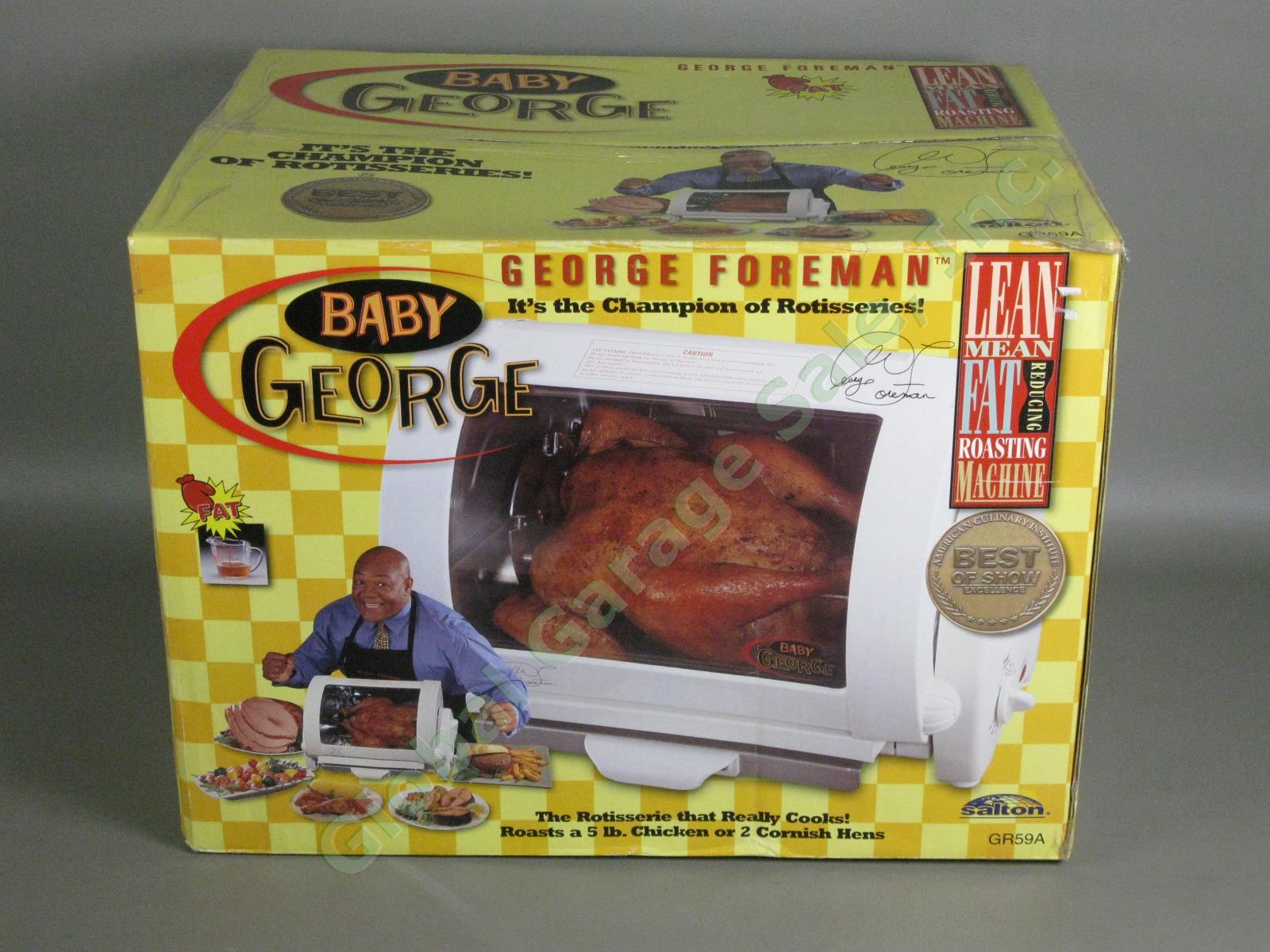 New In Box! George Foreman Baby George Rotisserie Roasting Machine Model GR59A