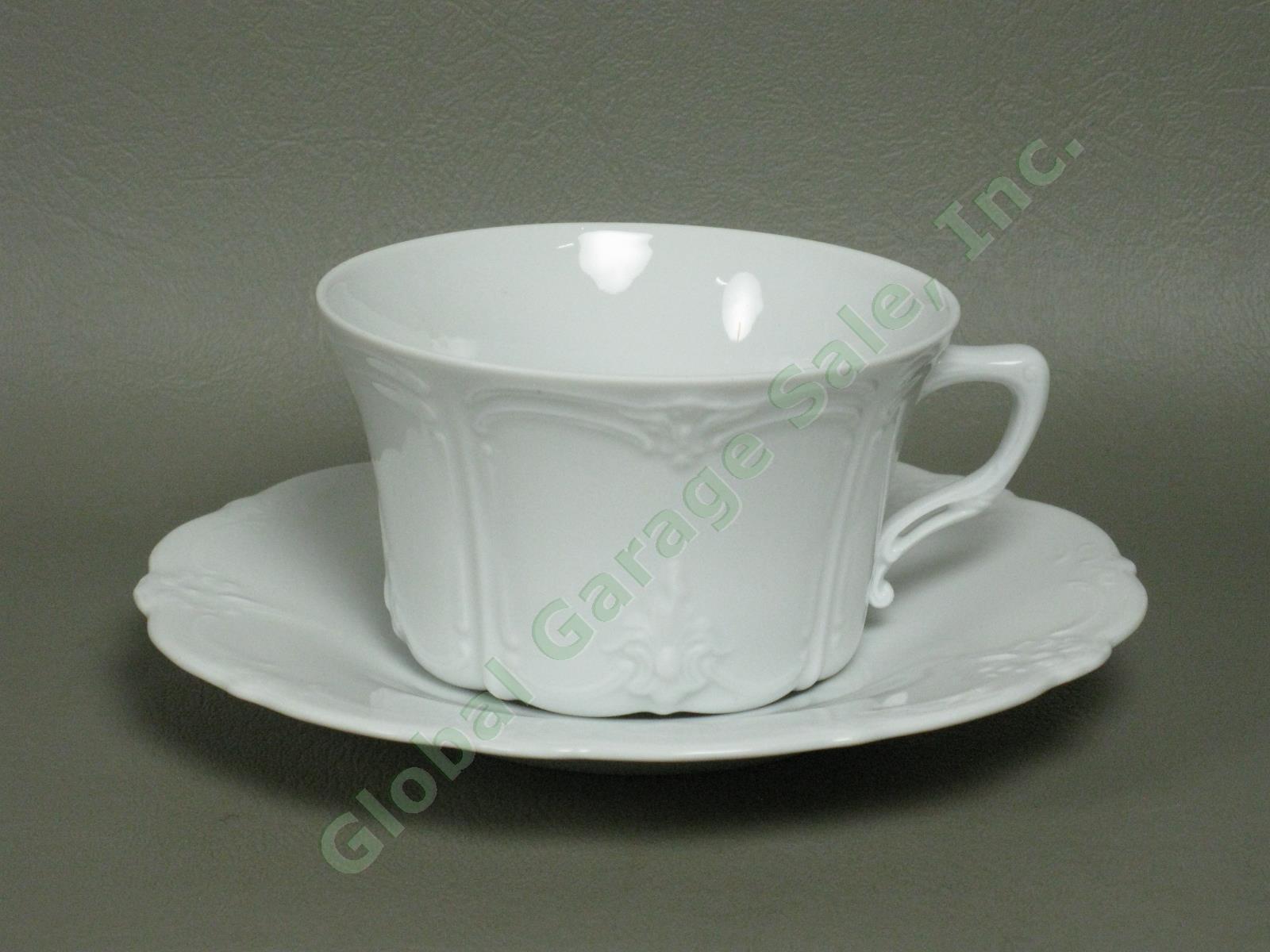 6 Bavarian Hutschenreuther Tirschenreuth Baronesse White 2.25" Coffee Tea Cups 1