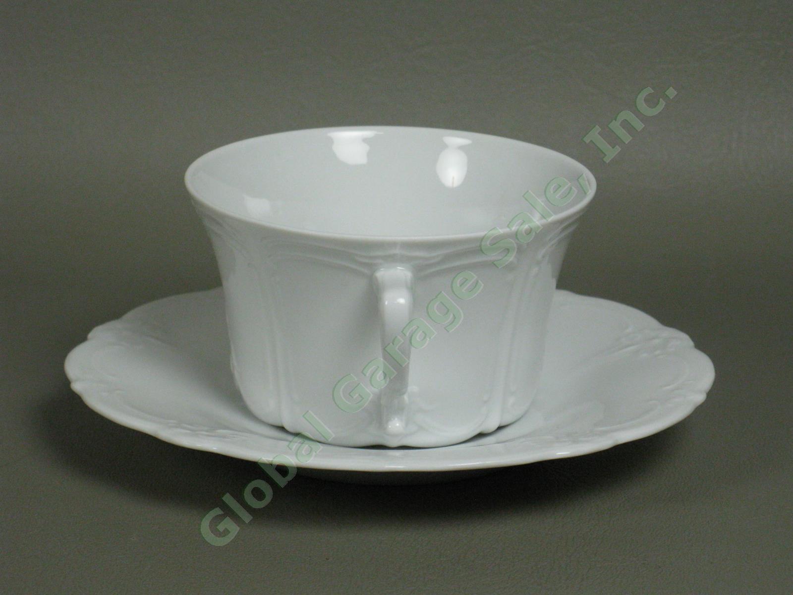 6 Bavarian Hutschenreuther Tirschenreuth Baronesse White 2.25" Coffee Tea Cups 2