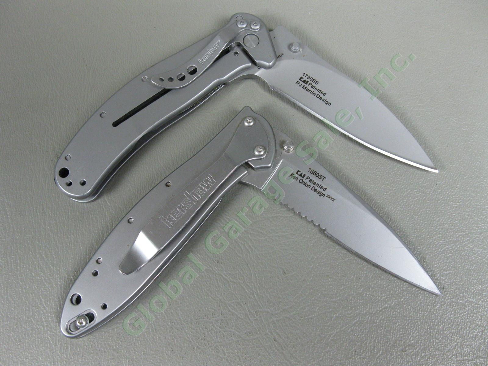4 Kershaw Folding Pocket Knife Lot 2 LEEK Spring Assisted Serrated Ken Onion NR 3