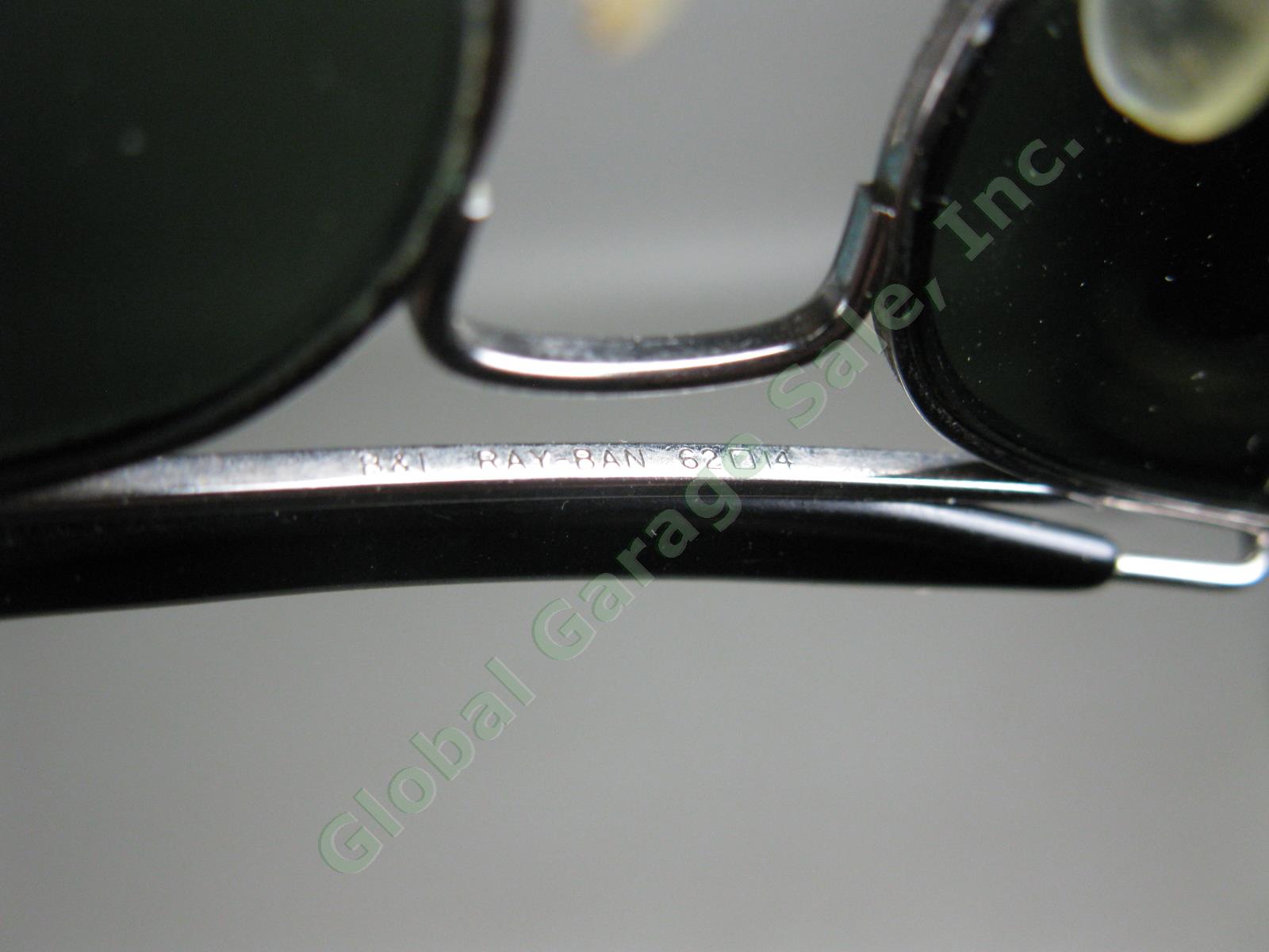 Vtg Bausch + Lomb Ray-Ban Large Aviator Sunglasses 62-14 Green Lenses w/ Case 7