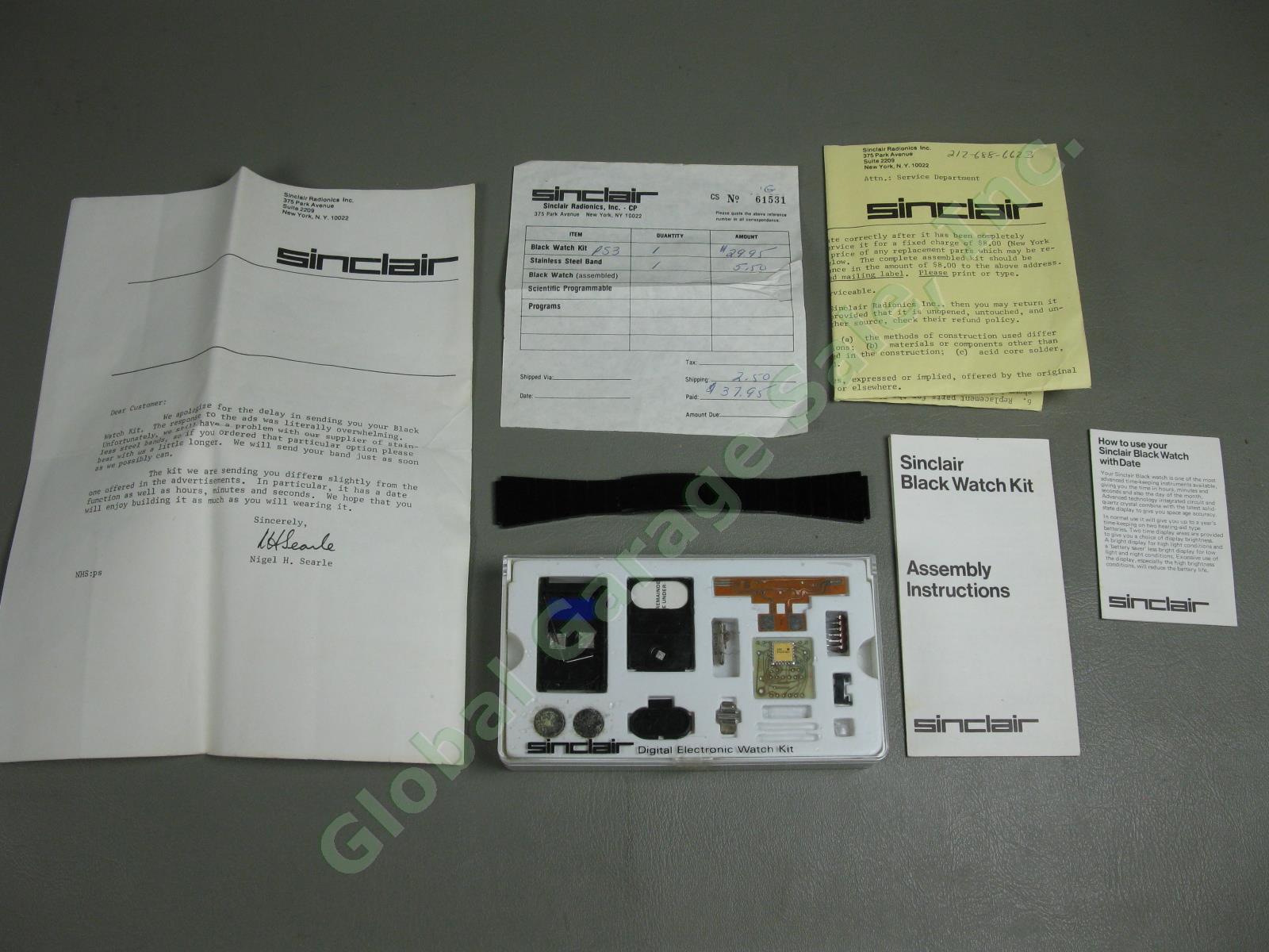 RARE Vintage 1976 Sinclair LED Digital Black Watch Building Kit Orig Package NR