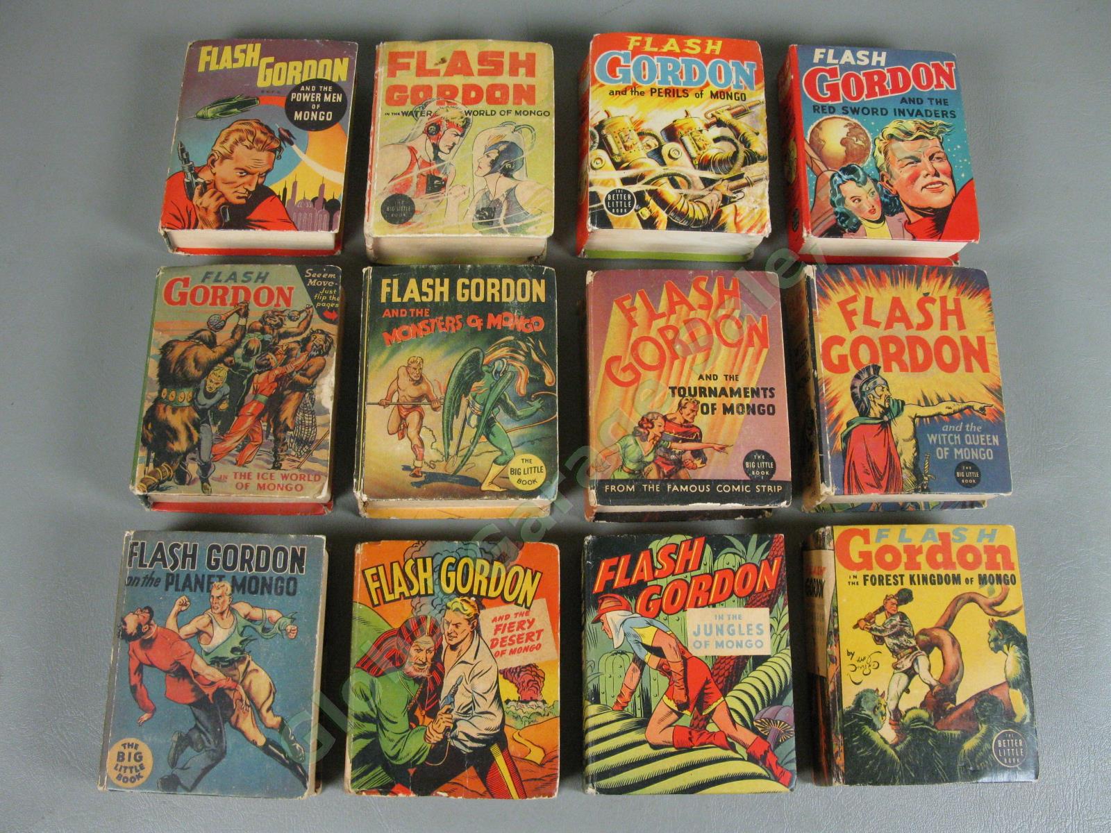 12 Vtg Flash Gordon Big/Better Little Books Lot 1110 Planet Mongo Jungles Forest