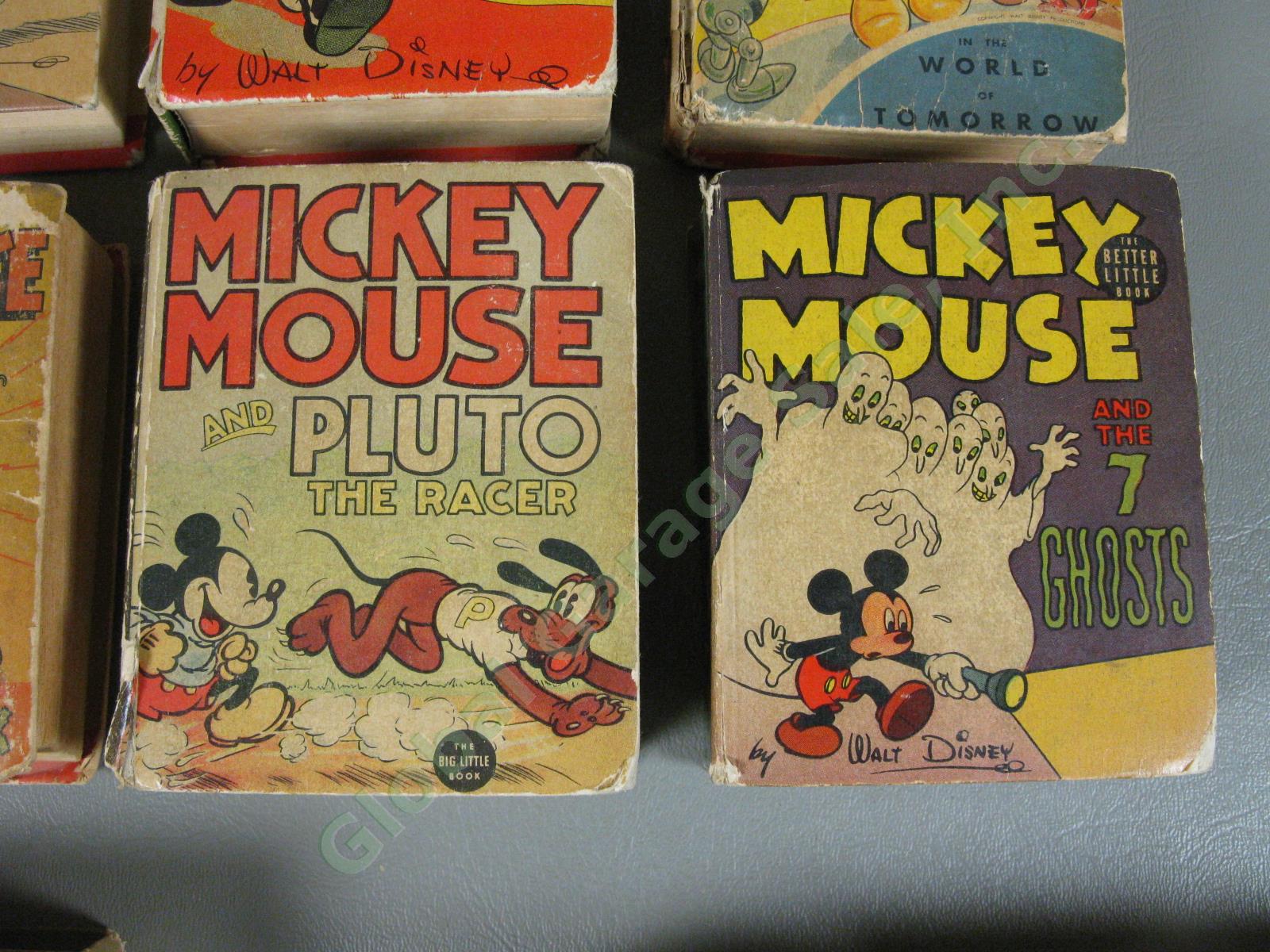 12 Vtg Mickey Mouse Big/Better Little Books Lot Bat Bandit Dude Ranch Detective 5