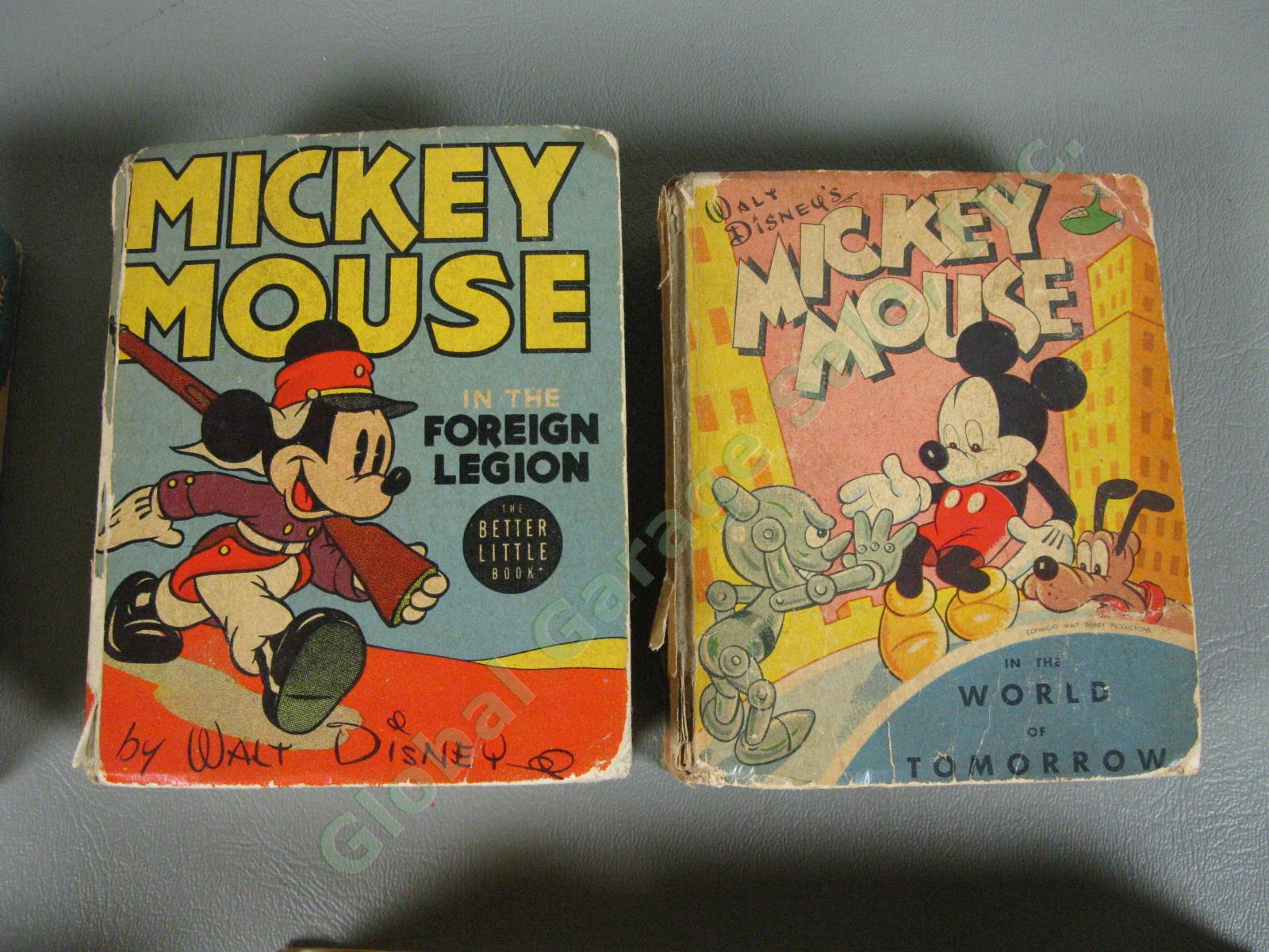 12 Vtg Mickey Mouse Big/Better Little Books Lot Bat Bandit Dude Ranch Detective 11